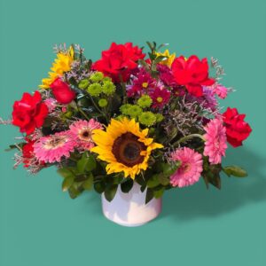 Arreglo Jardín Radiante en Base de Cerámica