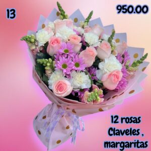 Rosas y Claveles Rosados  💐