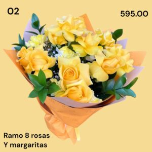 💛 Ramo de 8 Rosas Amarillas